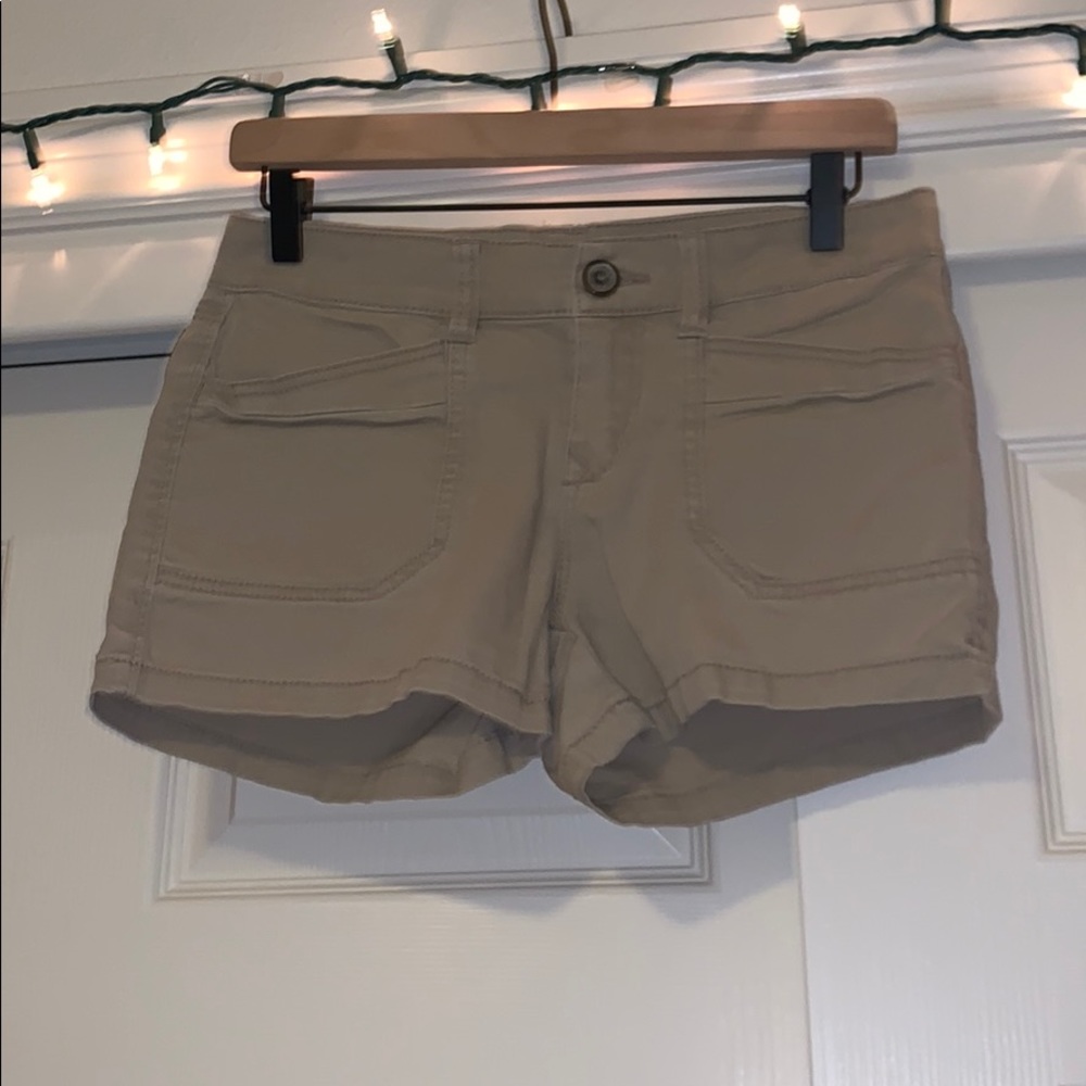 Khaki colored shorts
